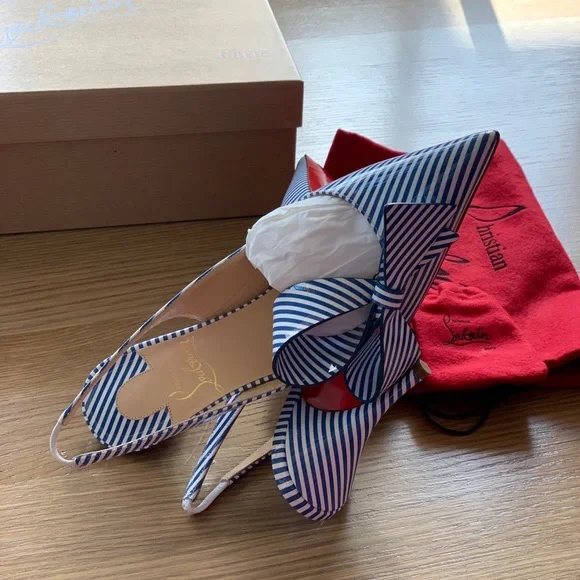 SOLD Christian Louboutin Clare Nodo Striped Side-Bow - Picture 8 of 12